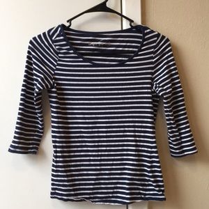 Breton blue white stripe 3/4 sleeve blouse